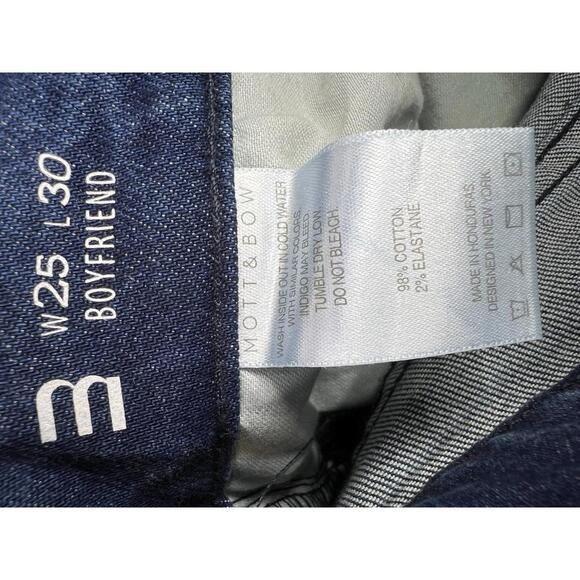 Mott & Bow Boyfriend Jeans Women's Size 25x30 Blue Denim Straight - Picture 4 of 13